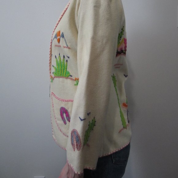 Vintage embroidered Mexican souvenir jacket 1950s - Picture 8 of 11